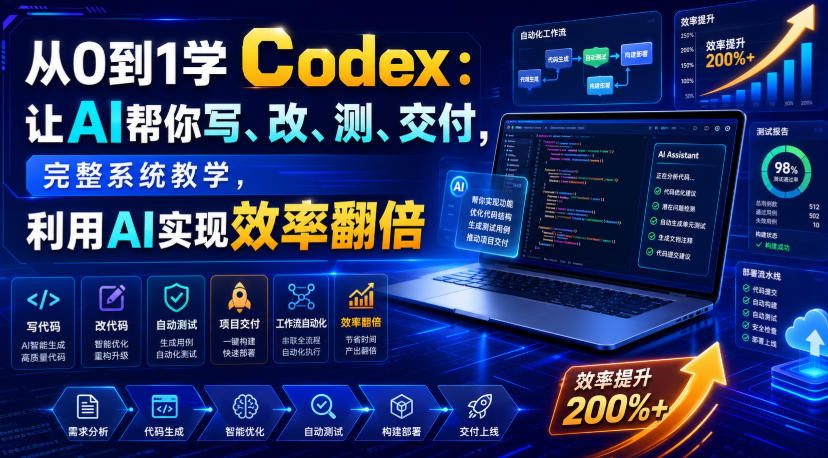 从0到1学Codex：让AI帮你写、改、测、交付，完整系统教学，利用AI实现效率翻倍-伊亚库