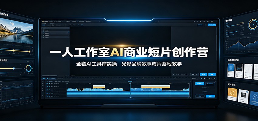 一人工作室AI商业短片创作营：全套AI工具库实操，光影品牌叙事成片落地教学-伊亚库