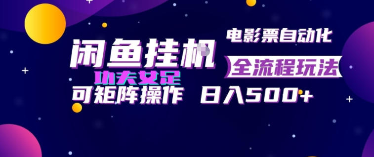 闲鱼挂G卖电影票自动全流程玩法，可矩阵操作，轻松日入500+【揭秘】-伊亚库