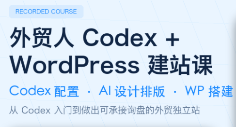 外贸人Codex + WordPress建站课-伊亚库