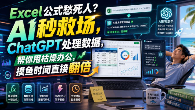 Excel公式愁死人？AI秒救场，ChatGPT处理数据，帮你甩枯燥办公，摸鱼时间直接翻倍【原创双语字幕】-伊亚库