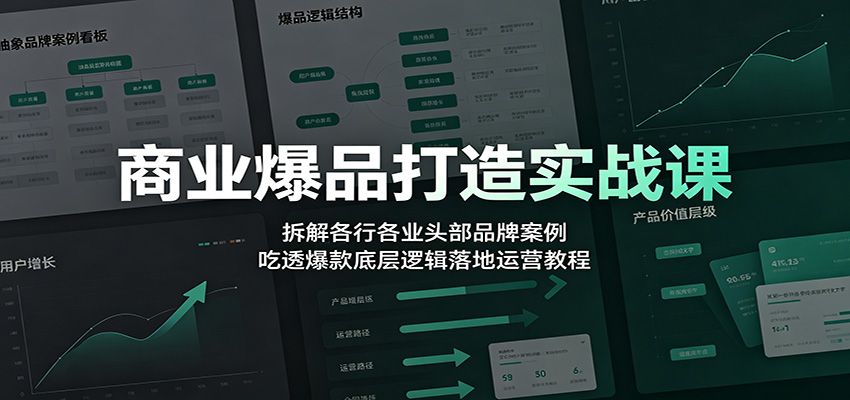 商业爆品打造实战课：拆解各行各业头部品牌案例，吃透爆款底层逻辑落地运营教程-伊亚库