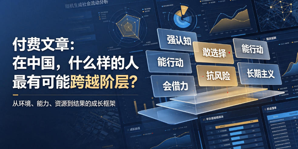 付费文章：在中国，什么样的人最有可能跨越阶层？-伊亚库