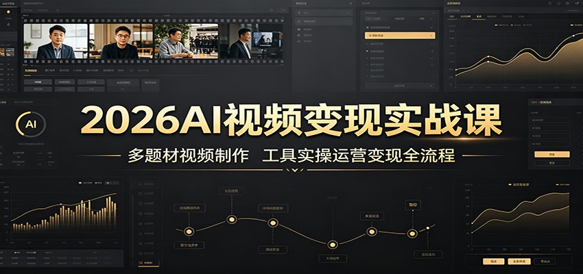2026AI视频变现实战课：多题材视频制作，工具实操运营变现全流程-伊亚库