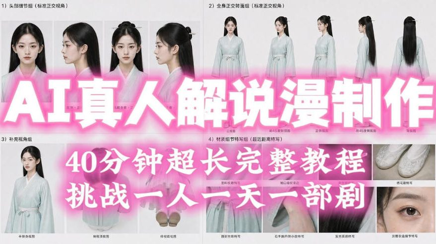 2026年AI真人解说漫剧自动批量化制作教程,40分钟超长完整,自动批量化制作,挑战一人一天一部剧!