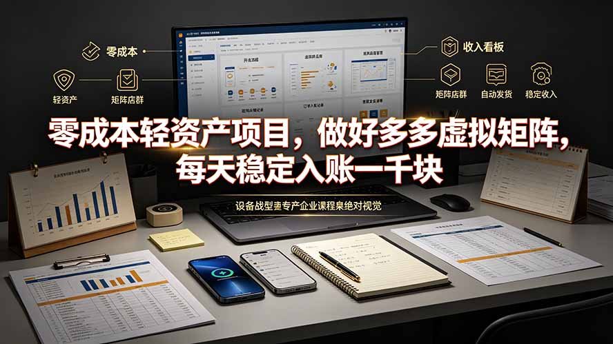 零成本轻资产项目，做好多多虚拟矩阵，每天稳定入账一千块-伊亚库