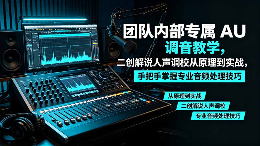 某大佬团队内部专属 AU 调音教学，二创解说人声调校从原理到实战，手把手掌握专业音频处理技巧-伊亚库