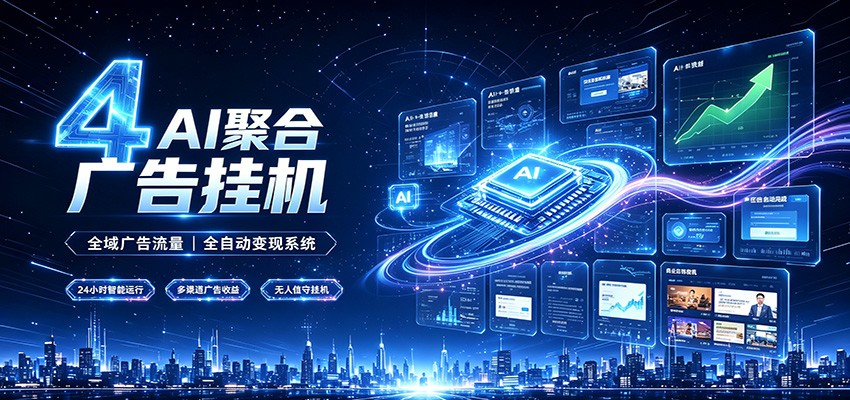 全域广告流量聚合，AI无人挂机稳赚佣金，打造长期稳定被动收入副业-伊亚库