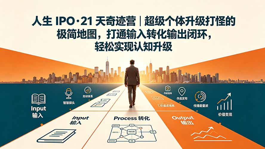 人生 IPO-21 天奇迹营｜超级个体升级打怪的极简地图，打通输入转化输出闭环，轻松实现认知升级-伊亚库