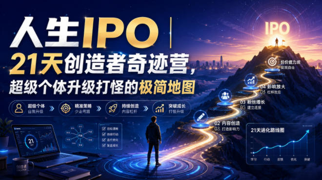 人生IPO︱21天创造者奇迹营,超级个体升级打怪的极简地图