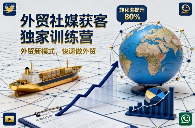 外贸社媒获客独家训练营，外贸新模式，快速做外贸(更新26年07月27日)-伊亚库