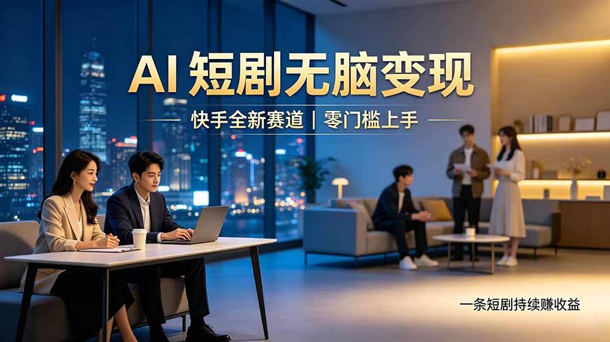 别乱找副业了，快手 AI 短剧零门槛长久被动增收-伊亚库