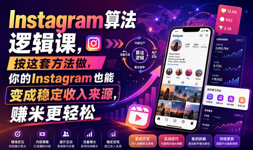 Instagram算法逻辑课,按这套方法做,你的Instagram也能变成稳定收入来源,賺米更轻松【原创双语字幕】