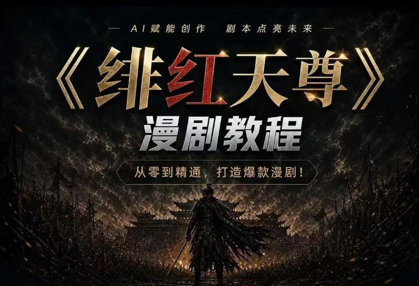 绯红天尊AI漫剧系统教程｜从零入门到精通，工具运用+剧本创作+爆款逻辑+提示词素材+镜头剪辑，全套爆款漫剧落地实战课-伊亚库