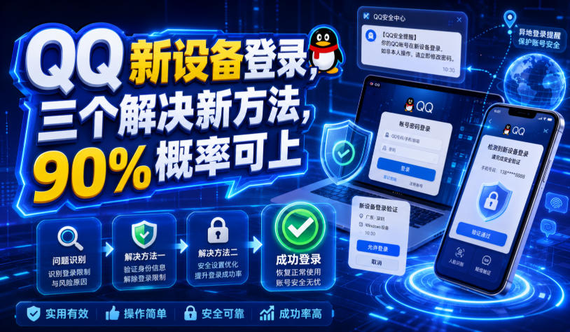 QQ新设备登录，三个解决新方法，90%概率可上-伊亚库