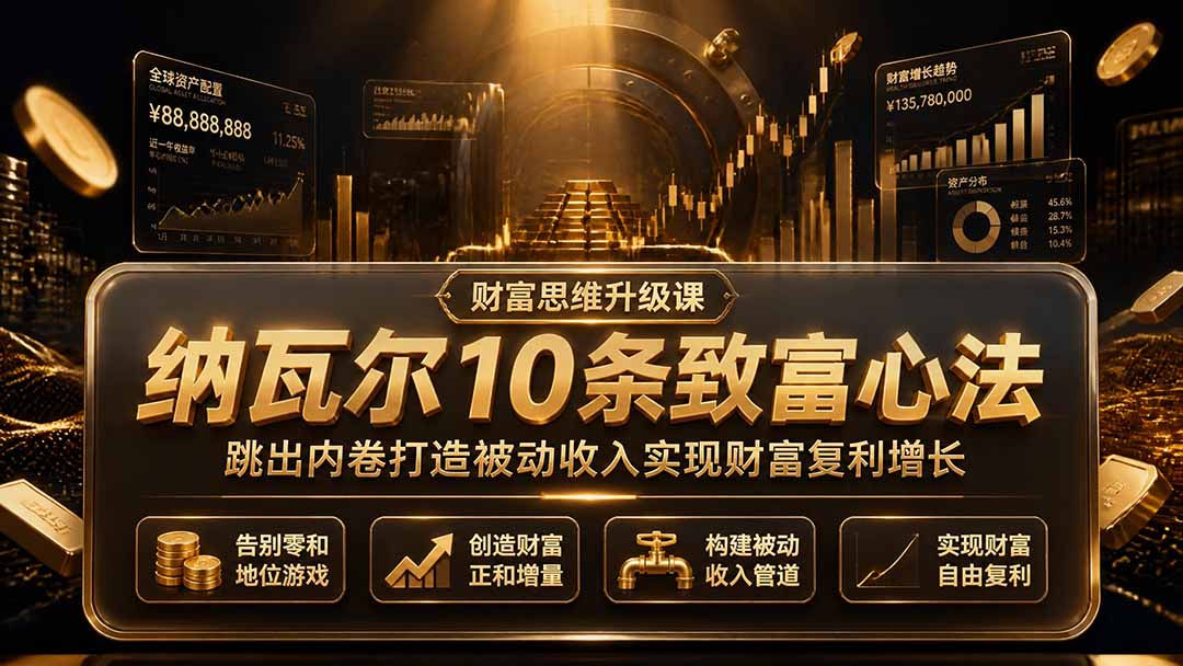 付费文章：纳瓦尔10条致富心法，跳出内卷打造被动收入实现财富复利增长-伊亚库
