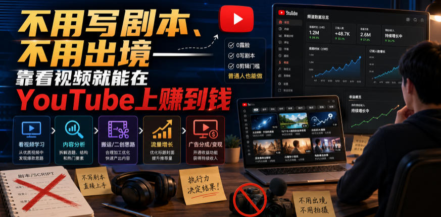 不用写剧本、不用出境——靠看视频就能在YouTube上賺到钱【原创双语字幕】-伊亚库