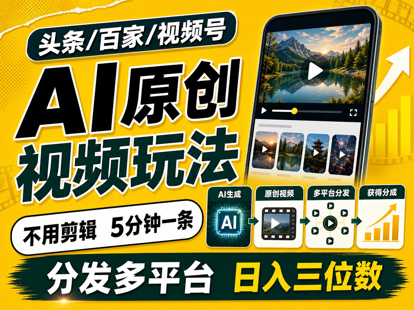 2026头条百家号升级玩法 5分钟一条原创视频 发多平台赚收-伊亚库