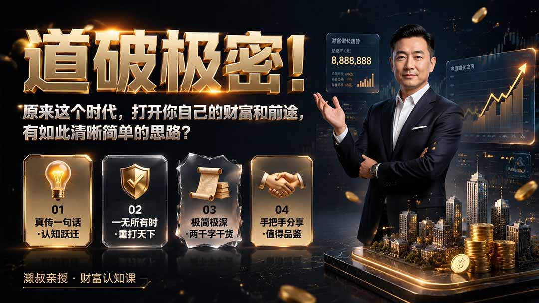 付费文章：道破极密！原来这个时代，打开你自己的财富和前途，有如此清晰简单的思路？-伊亚库