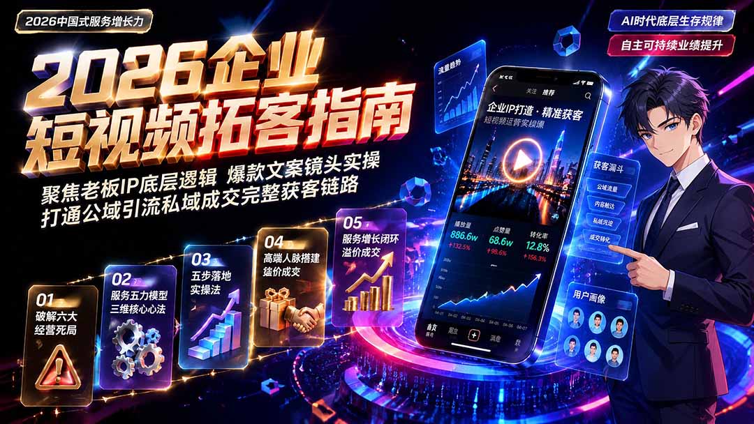 2026AI时代服务增长力实战课-无水印｜五力模型三维心法教学，破解门店客源流失低价内卷实现长效业绩增长-伊亚库