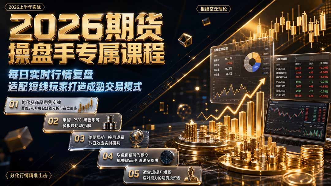 2026期货操盘手专属课程-更新8月，每日实时行情复盘，适配短线玩家打造成熟交易模式-伊亚库