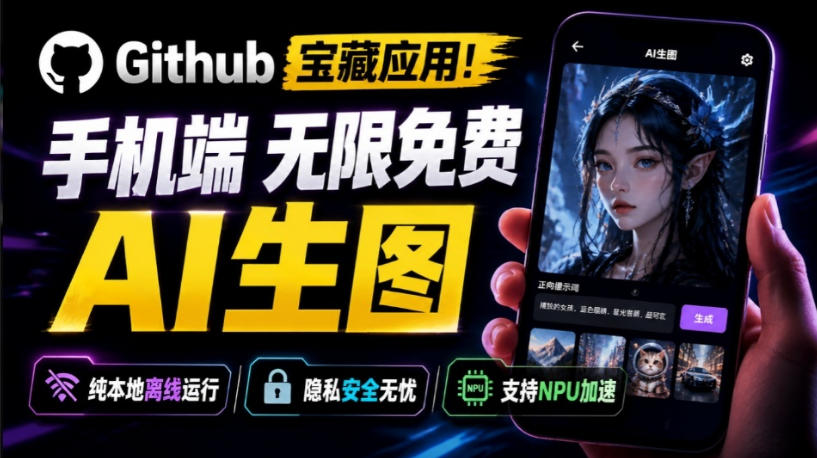 Github宝藏应用！手机端无限免费AI生图，纯本地离线运行，支持NPU加速斩获3.1k stars，local-dream-伊亚库
