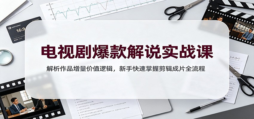 电视剧爆款解说实战课：解析作品增量价值逻辑，新手快速掌握剪辑成片全流程-伊亚库