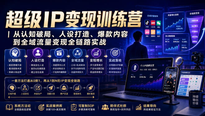 超级IP变现训练营｜从认知破局、人设打造、爆款内容到全域流量变现全链路实战-伊亚库