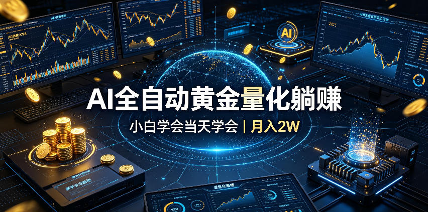 AI全自动黄金量化躺賺：小白学会当天学会，月入2W！【揭秘】-伊亚库