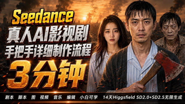 3分钟真人AI影视剧怎么做？SD 2.0手把手完整制作流程｜Higgsfield 14天SD 2.0/2.5无限生成-伊亚库