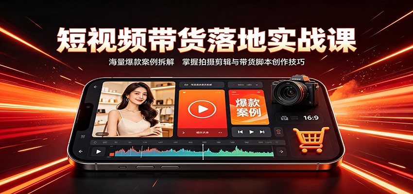 短视频带货落地实战课：海量爆款案例拆解，掌握拍摄剪辑与带货脚本创作技巧-伊亚库