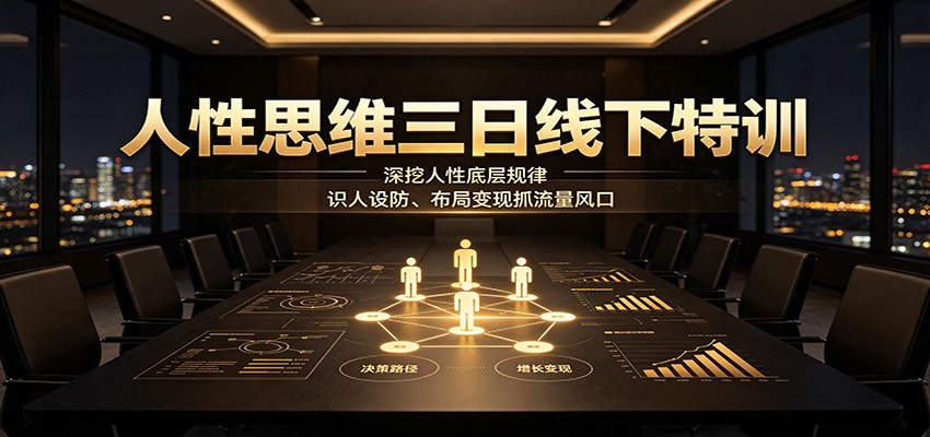 人性思维三日线下特训：深挖人性底层规律，识人设防、布局变现抓流量风口-伊亚库