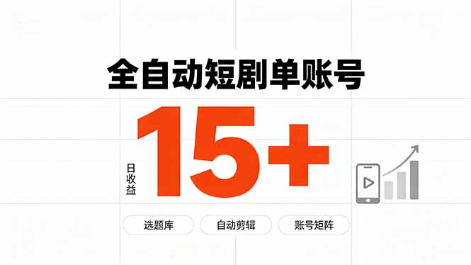 快手全自动短剧分销｜单账号日收益15+-伊亚库