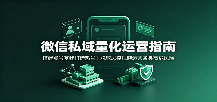 微信私域量化运营指南：搭建账号基建打造热号，脱敏风控规避运营各类高危风险-伊亚库