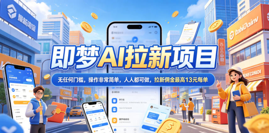2026年即梦AI拉新项目最新玩法，无任何门槛，操作非常简单，人人都可做，拉新佣金最高13米每单(更新08月07日)-伊亚库