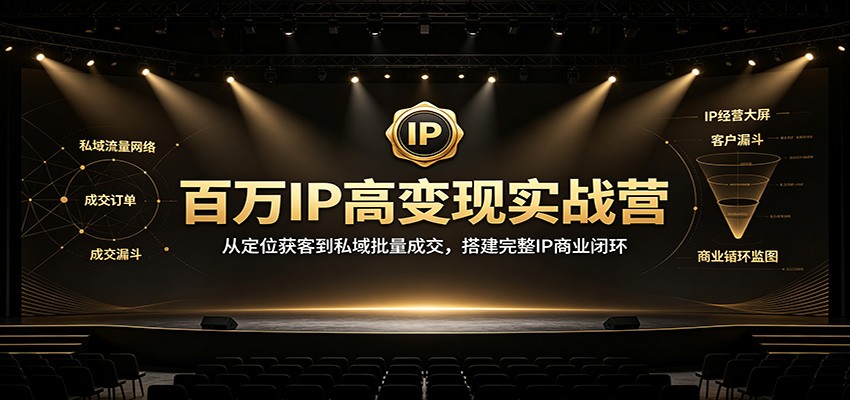 百万IP高变现实战营：从定位获客到私域批量成交，搭建完整IP商业闭环-伊亚库