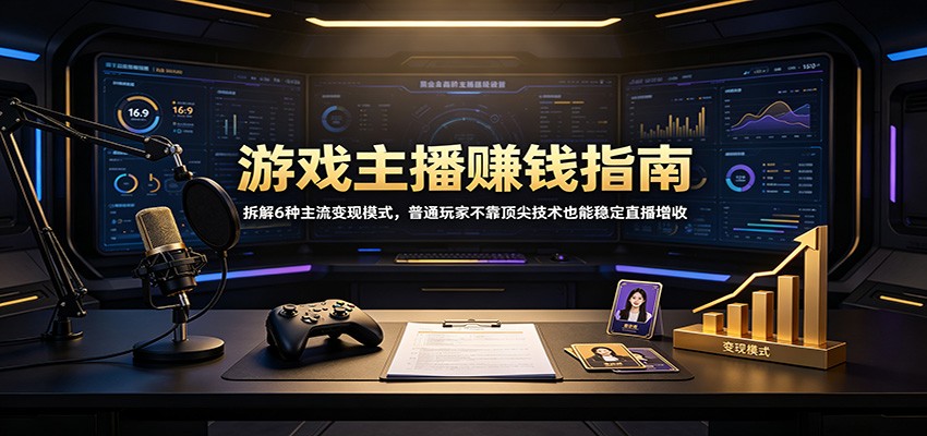 游戏主播赚钱指南：拆解6种主流变现模式，普通玩家不靠顶尖技术也能稳定直播增收-伊亚库
