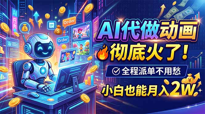 AI代做动画，彻底火了！全程派单不用愁，小白也能月入2W-伊亚库