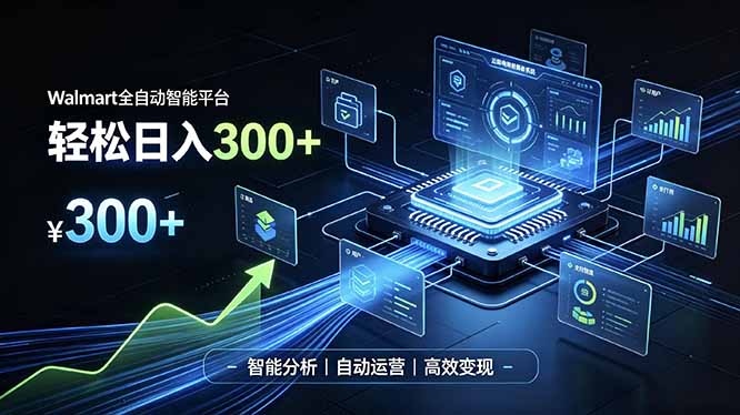 Walmart全自动智能平台，轻松日入300+一站式跨境智能运营工具。无需复杂实操-伊亚库