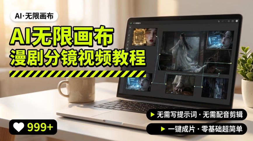 AI无限画布制作爆款漫剧分镜视频搭建教程，无需写脚本，无需制作音频，一键制作超简单-伊亚库