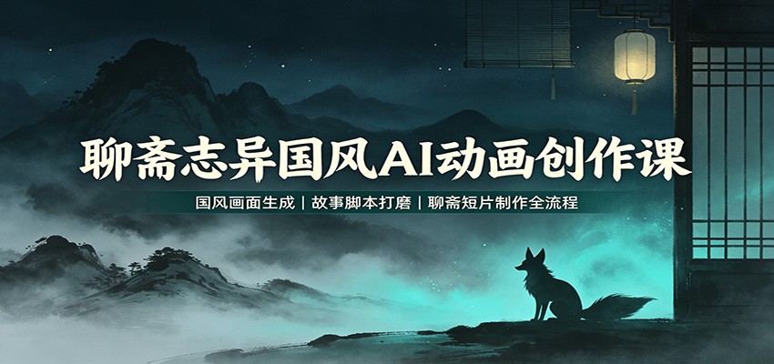 聊斋志异国风AI动画创作课：国风画面生成，故事脚本打磨，聊斋短片制作全流程-伊亚库