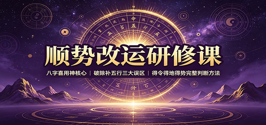 顺势改运研修课：八字喜用神核心，破除补五行三大误区，得令得地得势完整判断方法-伊亚库
