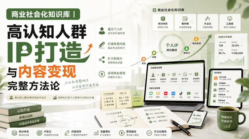 商业社会化知识库｜高认知人群IP打造与内容变现完整方法论【文档】-伊亚库