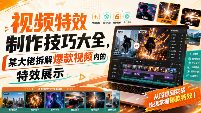 视频特效制作技巧大全，某大佬拆解爆款视频内的特效展示-伊亚库