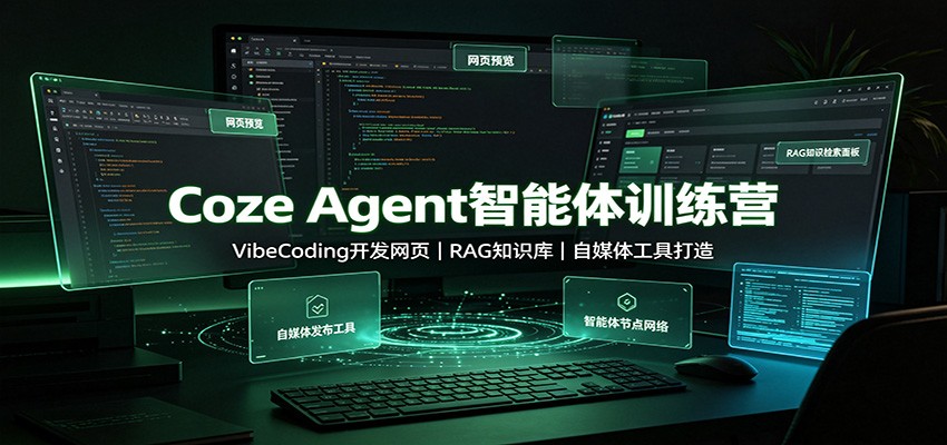 Coze Agent智能体训练营：VibeCoding开发网页，RAG知识库，自媒体工具打造-伊亚库