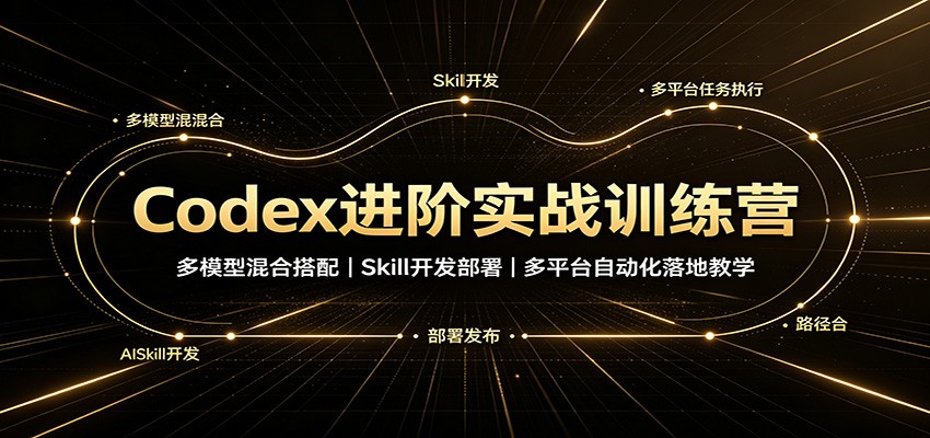 Codex进阶实战训练营：多模型混合搭配，Skill开发部署，多平台自动化落地教学-伊亚库