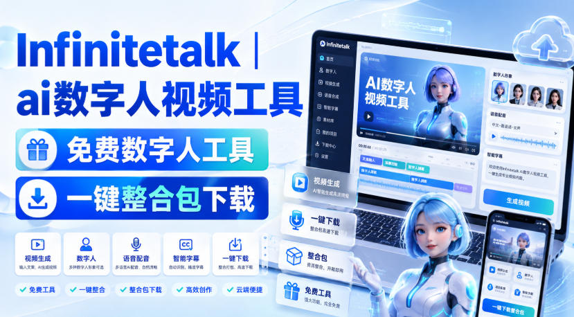 Infinitetalk丨ai数字人视频工具，免费数字人工具，一键整合包下载-伊亚库