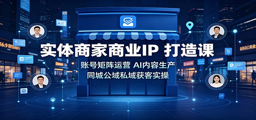实体商家商业IP打造课：账号矩阵运营，AI内容生产，同城公域私域获客实操-伊亚库