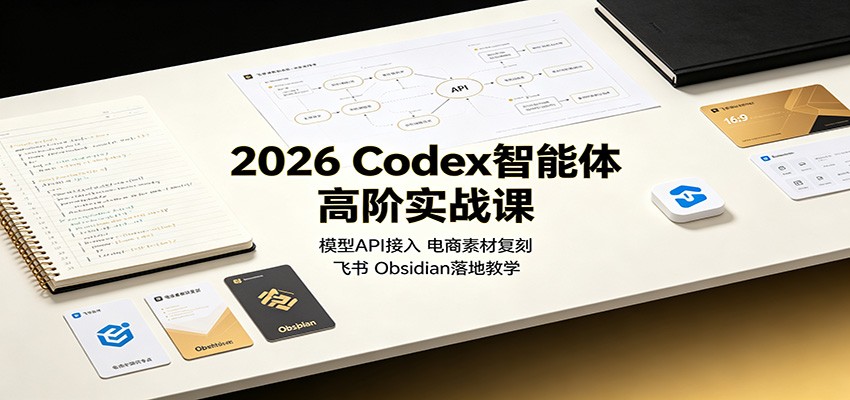 2026 Codex智能体高阶实战课：模型API接入，电商素材复刻，飞书Obsidian落地教学-伊亚库
