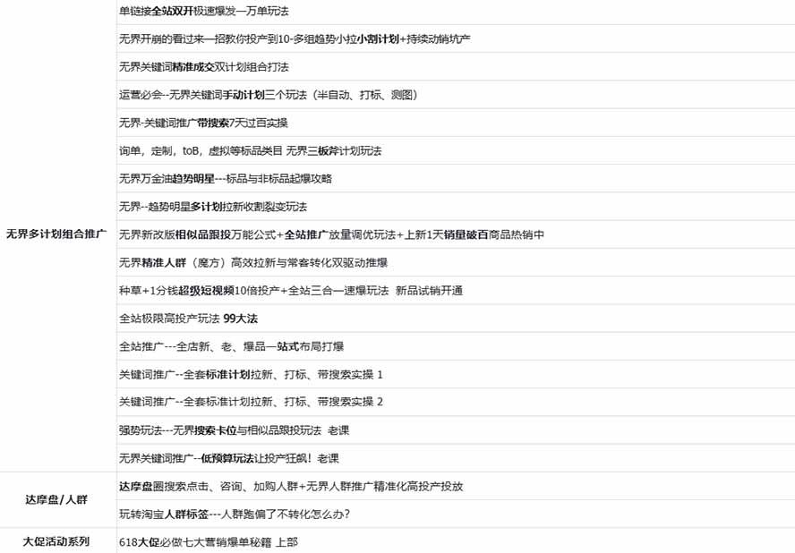 图片[2]-2026淘天开单秘籍PRO实战陪跑课程：全套落地运营玩法，一站式解决淘宝流量低、不出单难题(更新260823-伊亚库